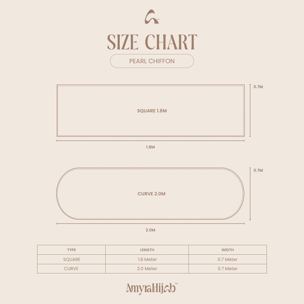 Pearl Chiffon size guide from Shopee